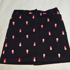 Lilly Pulitzer Black and Pink Pineapple Mini Skirt Size 10